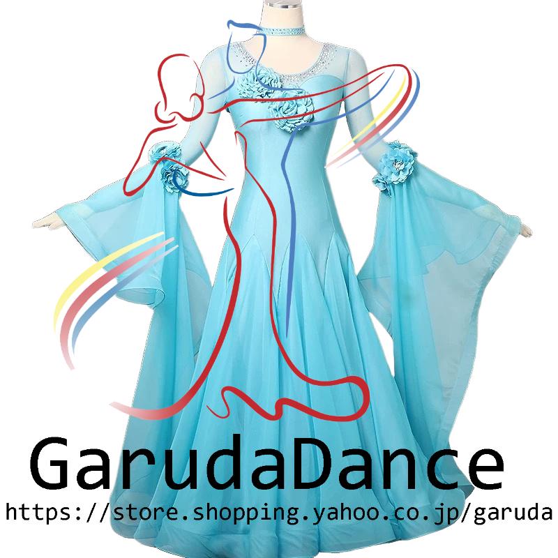 Garuda SHOP　レディース社交ダンス衣装　モダンドレス　パーティードレス　ダンス練習ドレス　大きいサイズ　スタンダードドレス　セミオーダー可　品番9659_2