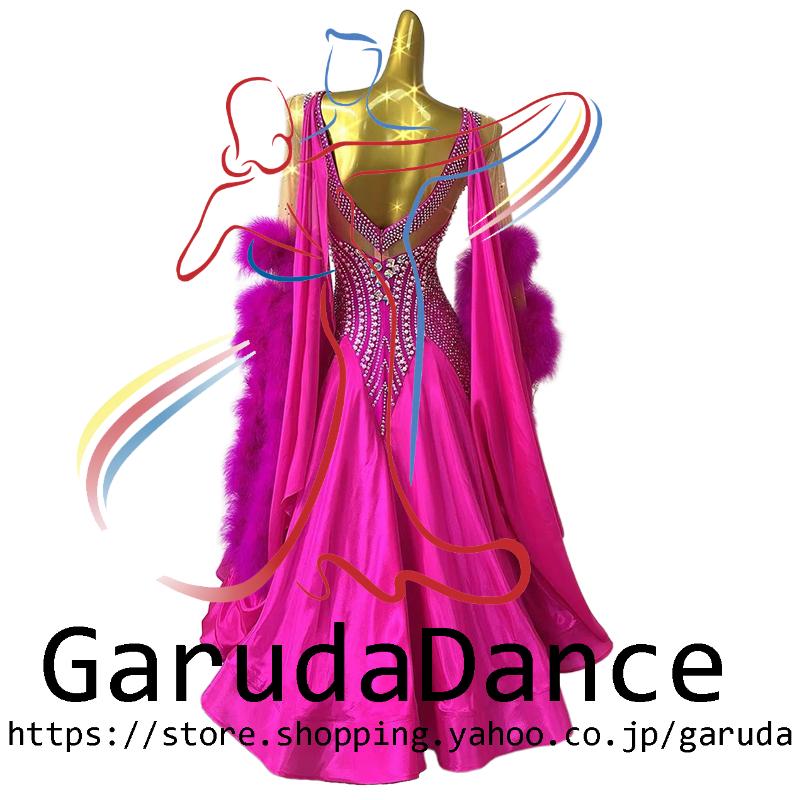 カ*ん様 社交ダンスドレス スタンダードドレス 豪華 フリル デモ 競技 Garuda SHOP レディース社交ダンス衣装 競技ドレス モダンドレス高級