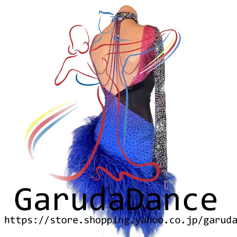 Garuda SHOP　社交ダンス高級衣装　セミオーダードレス　ラテン競技高級ドレス パーティードレス　社交ダンス衣装ラテン　 社交ダンス衣装ルンバ 　品番9748_1
