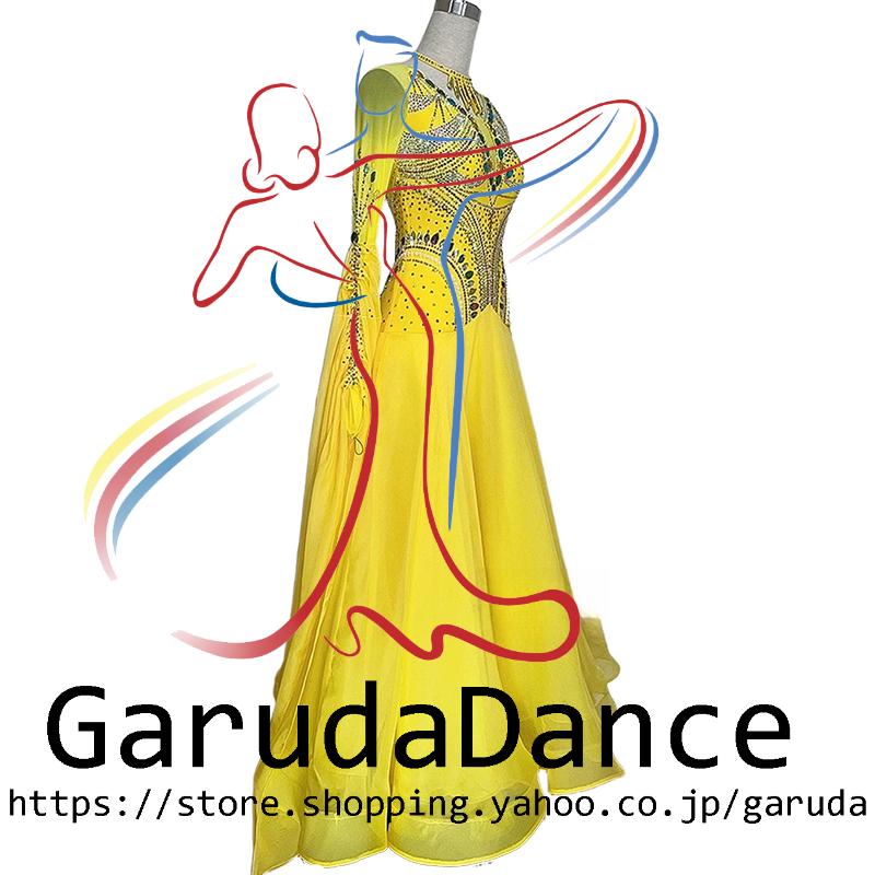 Garuda SHOP レディース社交ダンス衣装 競技ドレスモダンドレス高級ドレス 発表会用演出服  高級服 セミオーダー可 スタンダードドレス 品番9750の画像