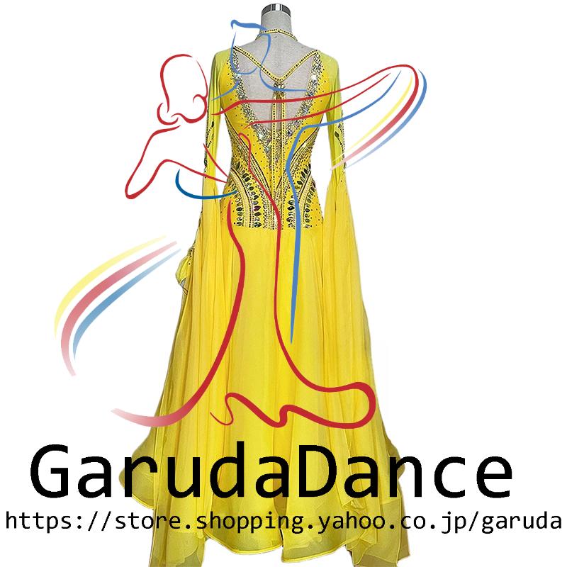 Garuda SHOP レディース社交ダンス衣装 競技ドレスモダンドレス高級ドレス 発表会用演出服  高級服 セミオーダー可 スタンダードドレス 品番9750の画像