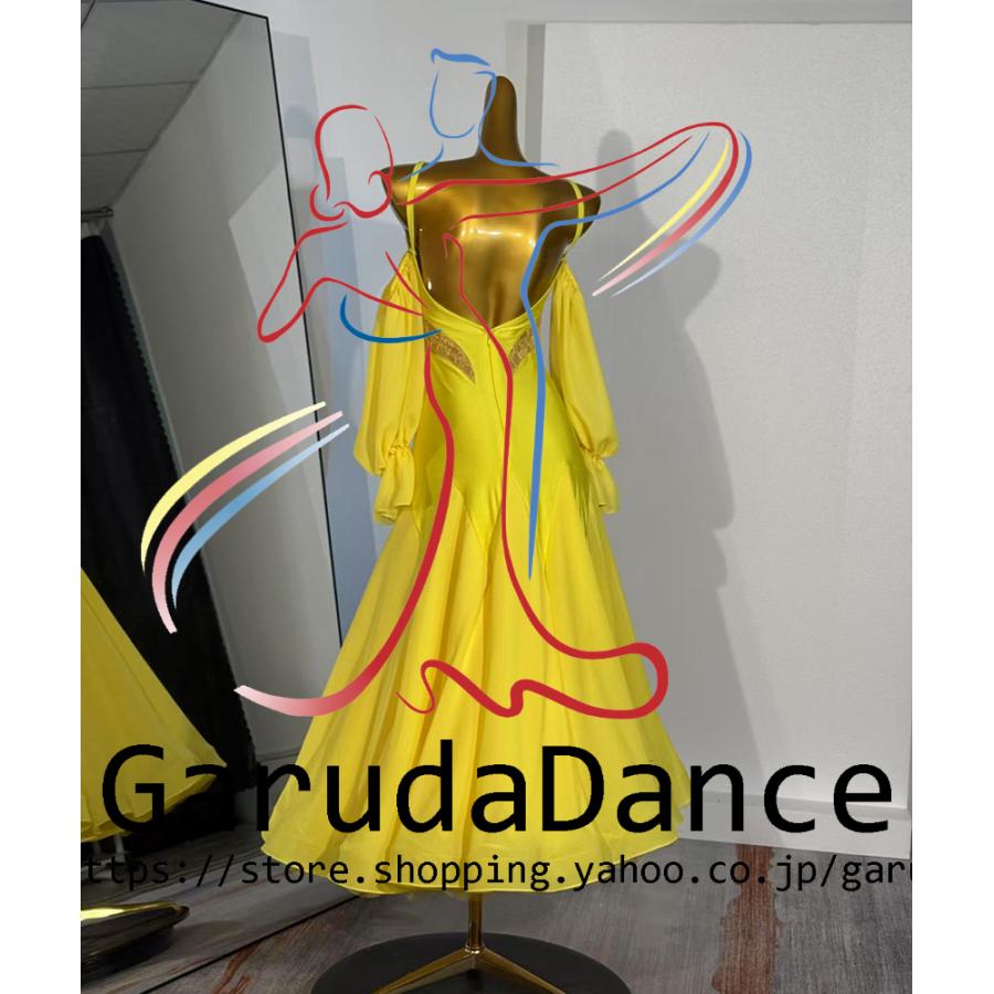 Garuda SHOP　レディース社交ダンス衣装　モダンドレス　パーティードレス　ダンス練習ドレス　大きいサイズ　スタンダードドレス　セミオーダー可　品番9829_1