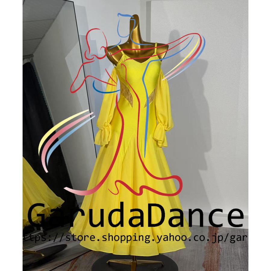 Garuda SHOP　レディース社交ダンス衣装　モダンドレス　パーティードレス　ダンス練習ドレス　大きいサイズ　スタンダードドレス　セミオーダー可　品番9829_2