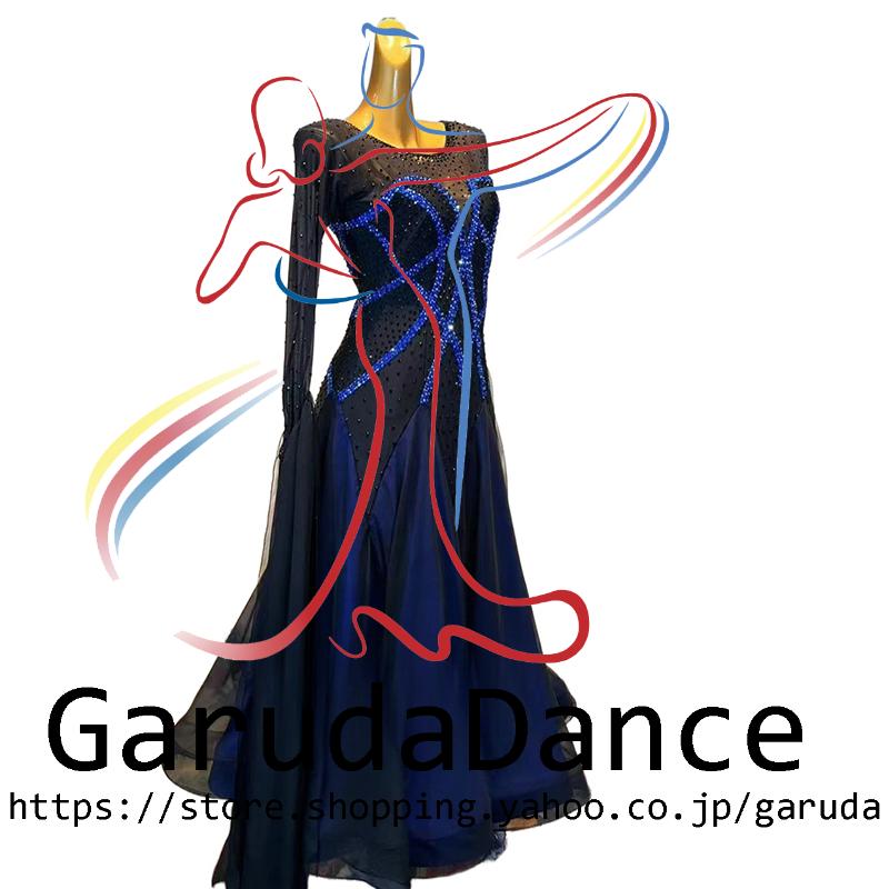 Garuda SHOP レディース社交ダンス衣装 競技ドレスモダンドレス高級ドレス 発表会用演出服  高級服 セミオーダー可 スタンダードドレス 品番9831の画像