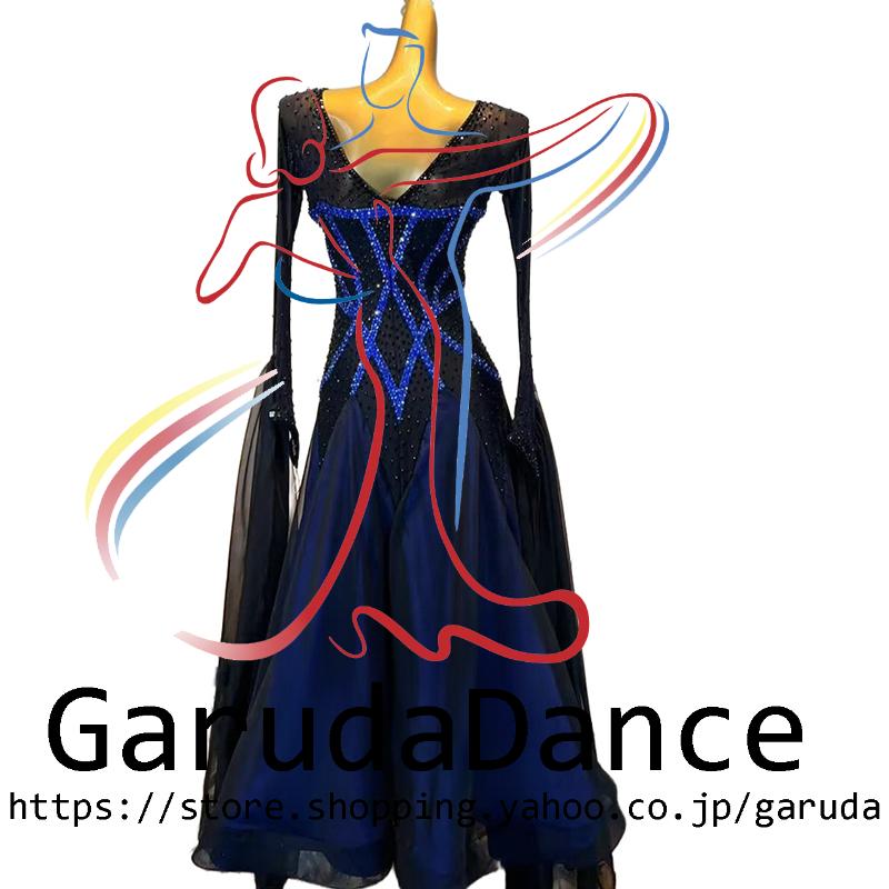 Garuda SHOP レディース社交ダンス衣装 競技ドレスモダンドレス高級ドレス 発表会用演出服  高級服 セミオーダー可 スタンダードドレス 品番9831の画像