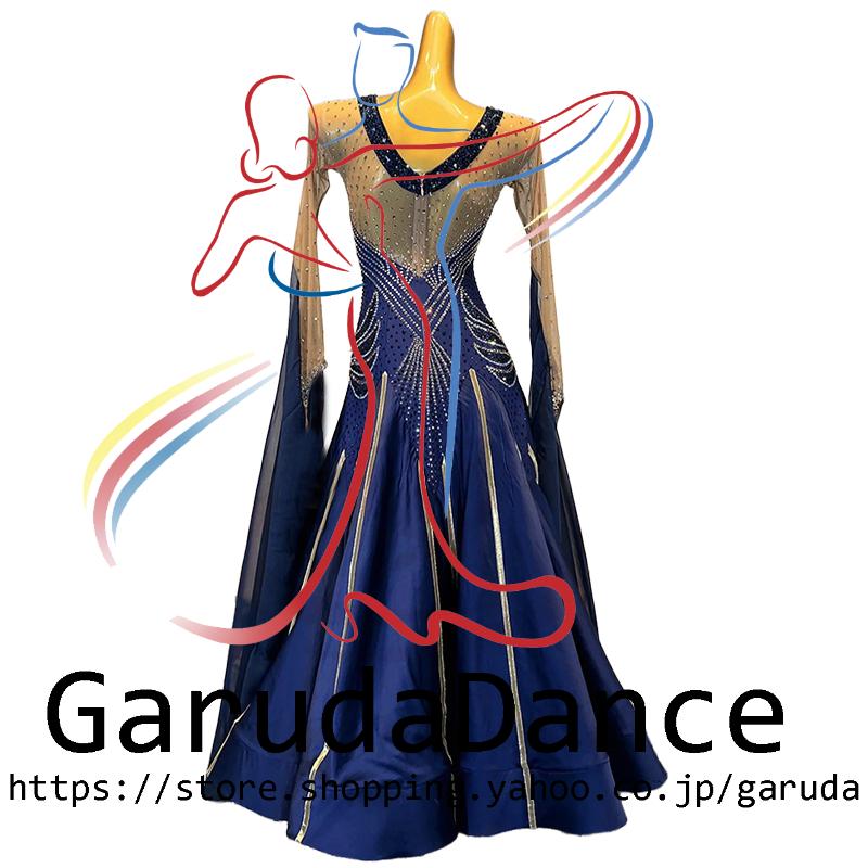 Garuda SHOP　レディース社交ダンス衣装　競技ドレスモダンドレス高級ドレス　発表会用演出服　 高級服　セミオーダー可　スタンダードドレス　品番9836_1