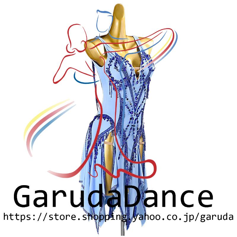 Garuda SHOP　社交ダンス高級衣装　セミオーダードレス　ラテン競技高級ドレス パーティードレス　社交ダンス衣装ラテン　 社交ダンス衣装ルンバ 　品番9971_3