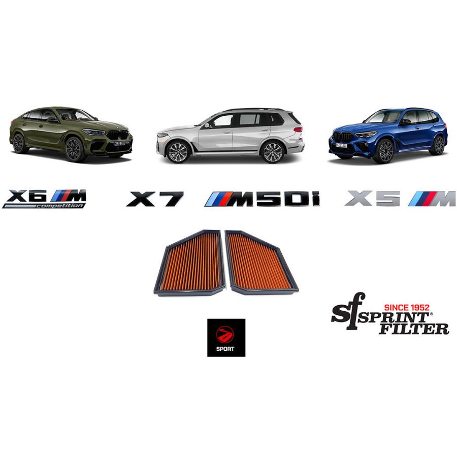 SPRINTFILTER【S1134S】BMW X5[G05/F95],X6[G06/F96],X7[G07]用 純正交換タイプ乾式エアフィルター ◆1台分 左右SET◆ | ブランド登録なし | 01