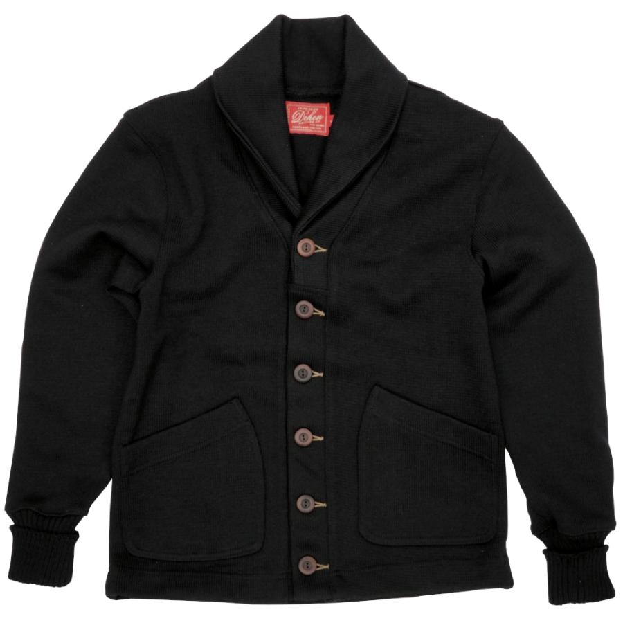 新到着 コート セーター ショール 1920(デーヘン) Dehen 2.0 Black Coat Sweater Shawl アメリカ製 メンズ ブラック ワッペン カーディガン カーディガン