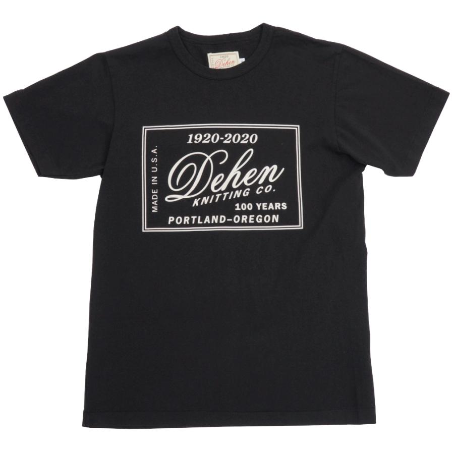 Dehen 1920(デーヘン) 創業100周年 限定モデル スクリーンプリント Tシャツ ブラック アメリカ製 メンズ 100 Year Anniversary Single Label Tee Black