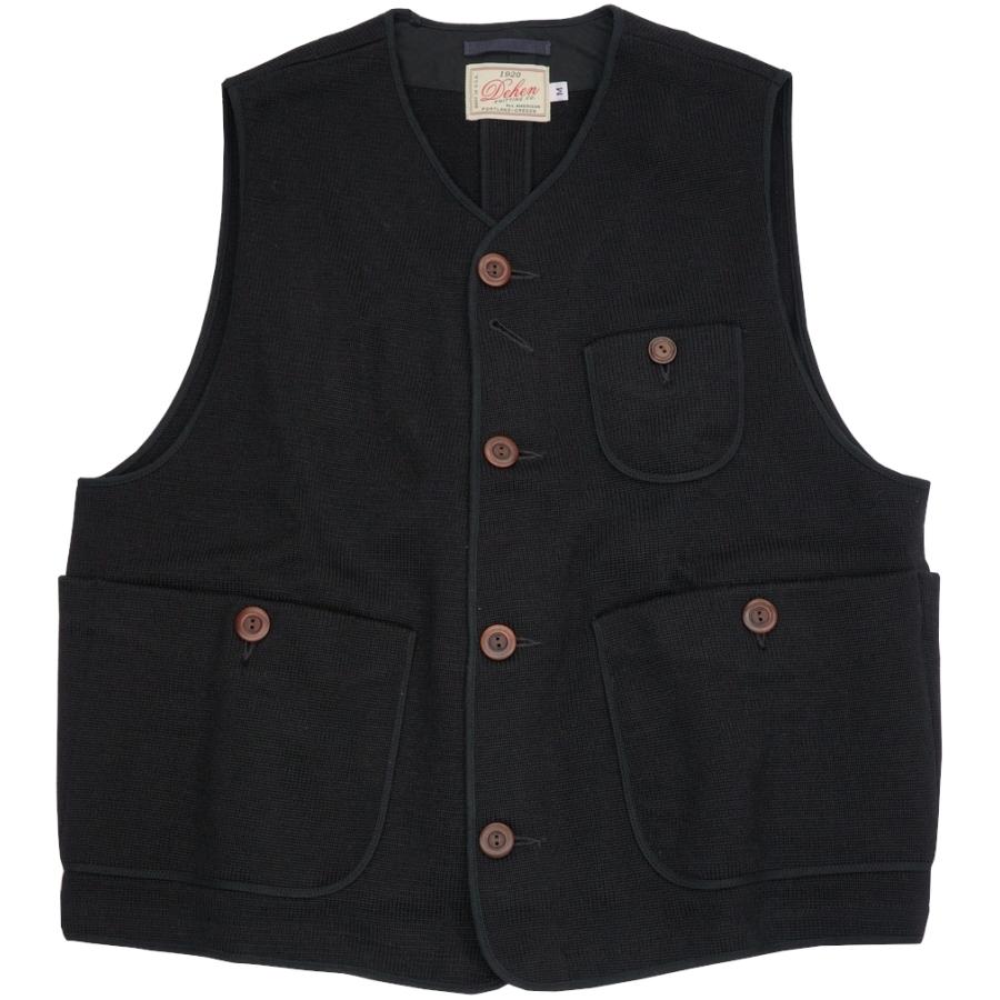 Dehen 1920(デーヘン) ウール ユーティリティ ベスト ブラック メンズ Knit Utility Vest Black