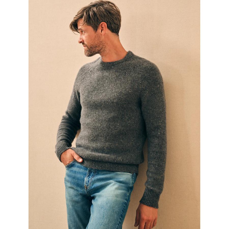 FAHERTY BRAND (ファリティ ブランド) ドネガル ウール クルーネック セーター チャコール Donegal Wool Knit Charcoal｜garyu｜02