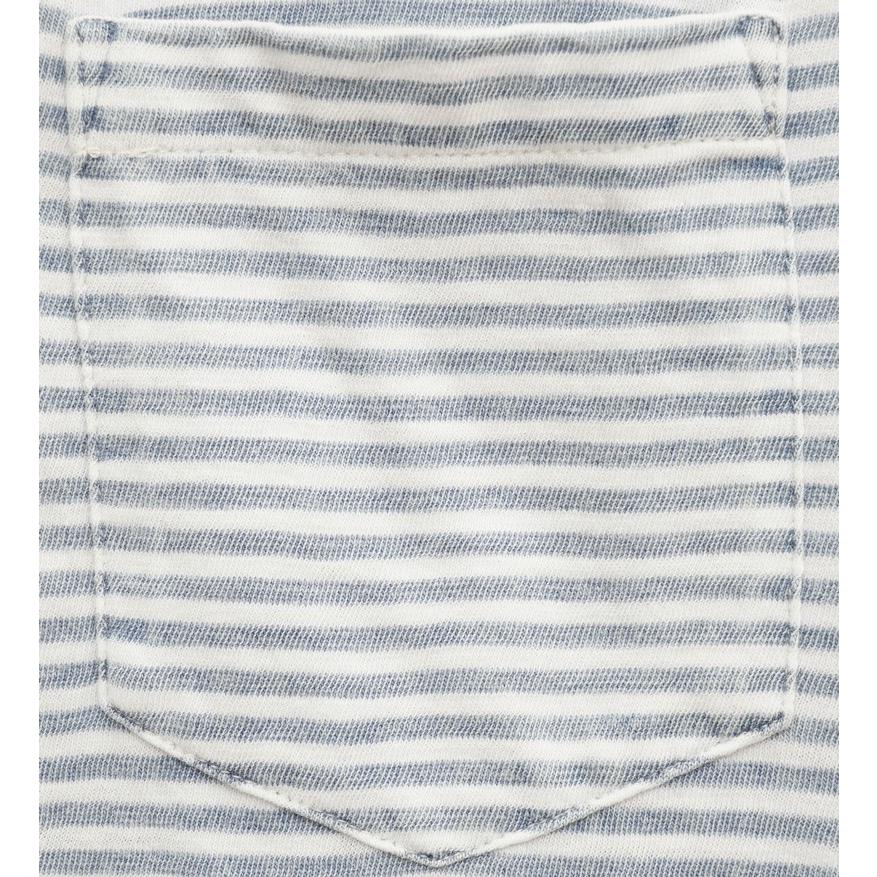 FAHERTY BRAND (ファリティ ブランド) 本藍染め ボーダー ポケット Tシャツ ソルトウォッシュ インディゴ メンズ Salt Wash Indigo Stripe｜garyu｜02