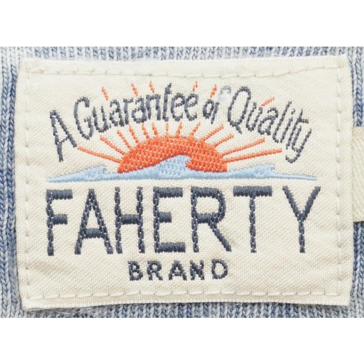 FAHERTY BRAND (ファリティ ブランド) 本藍染め ボーダー ポケット Tシャツ ソルトウォッシュ インディゴ メンズ Salt Wash Indigo Stripe｜garyu｜04