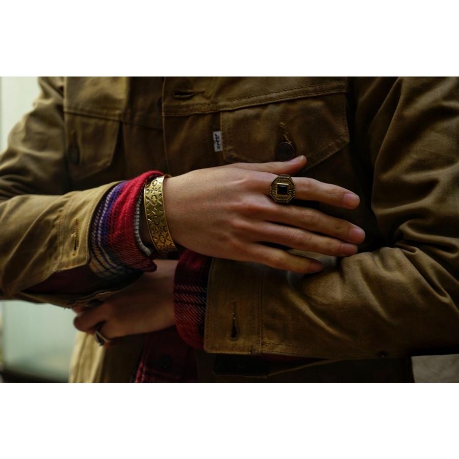 ★LHN Jewelry USA★ オニキス 指輪 真鍮 ブラス アールデコ ☆LHN Jewelry USA☆ オニキス 指輪 真鍮 ブラス アールデコ