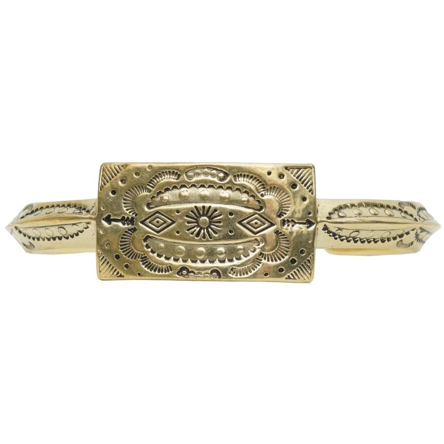 LHN Jewelry(エルエイチエヌ ジュエリー) ハンドメイド アメリカ製 ナバホ バングル ブレスレット III 真鍮 メンズ ユニセックス Navajo Cuff Brass｜garyu｜02