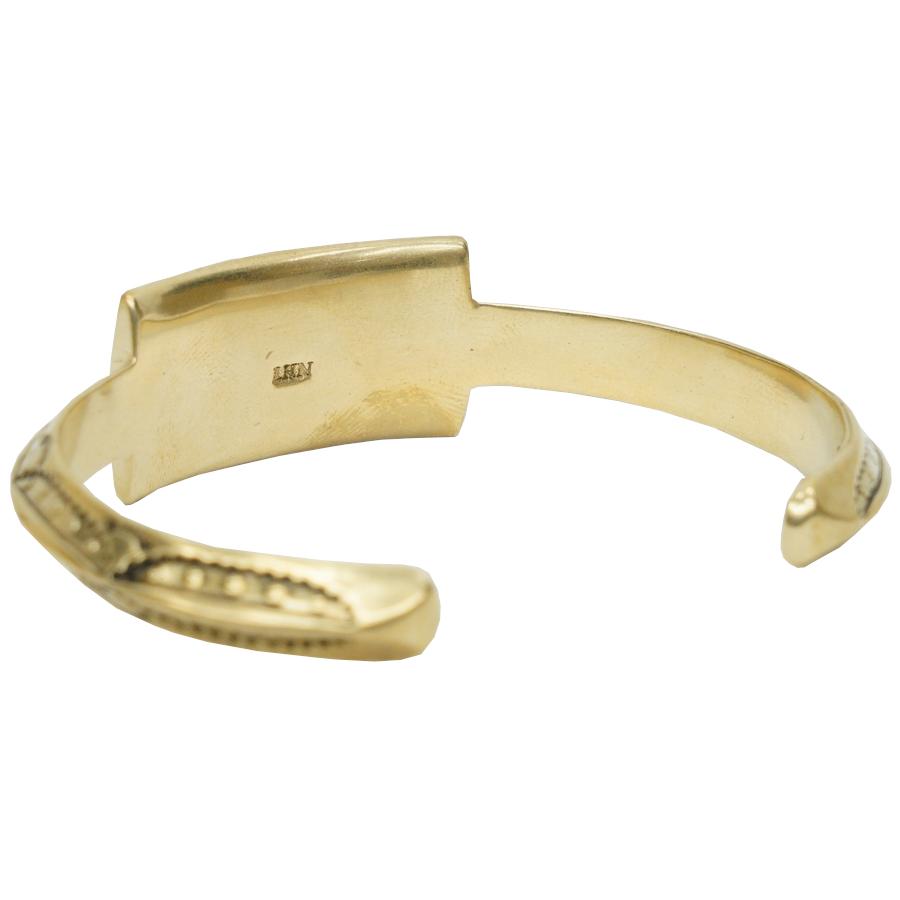 LHN Jewelry(エルエイチエヌ ジュエリー) ハンドメイド アメリカ製 ナバホ バングル ブレスレット III 真鍮 メンズ ユニセックス Navajo Cuff Brass｜garyu｜03