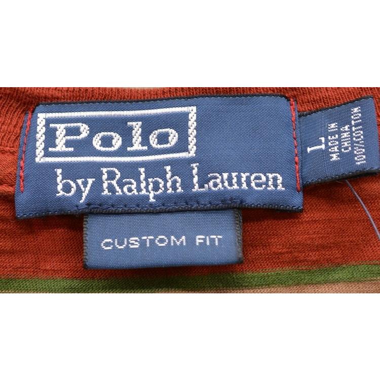 (ラルフローレン) Ralph Lauren スラブ織り ボーダー ポケット Tシャツ L｜garyu｜03