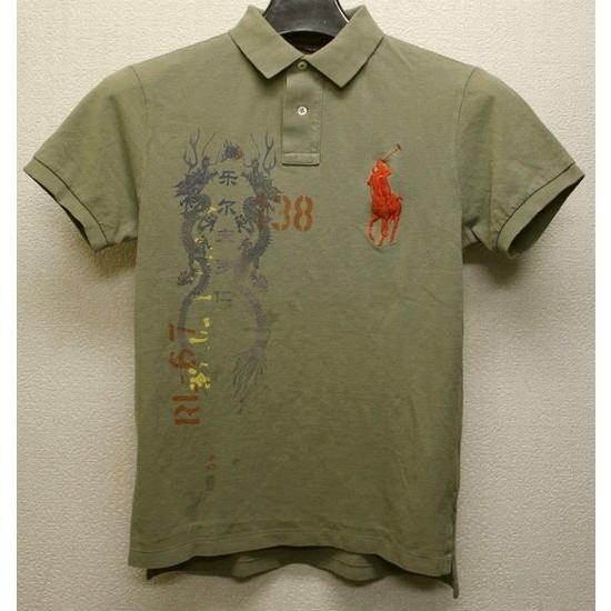 希少　ビッグポニー刺繍　龍　ドラゴンプリントポロシャツ　漢字　ラルフローレン 激レア✨ポロ ラルフローレン ビッグポニー 刺繍 龍ドラゴン