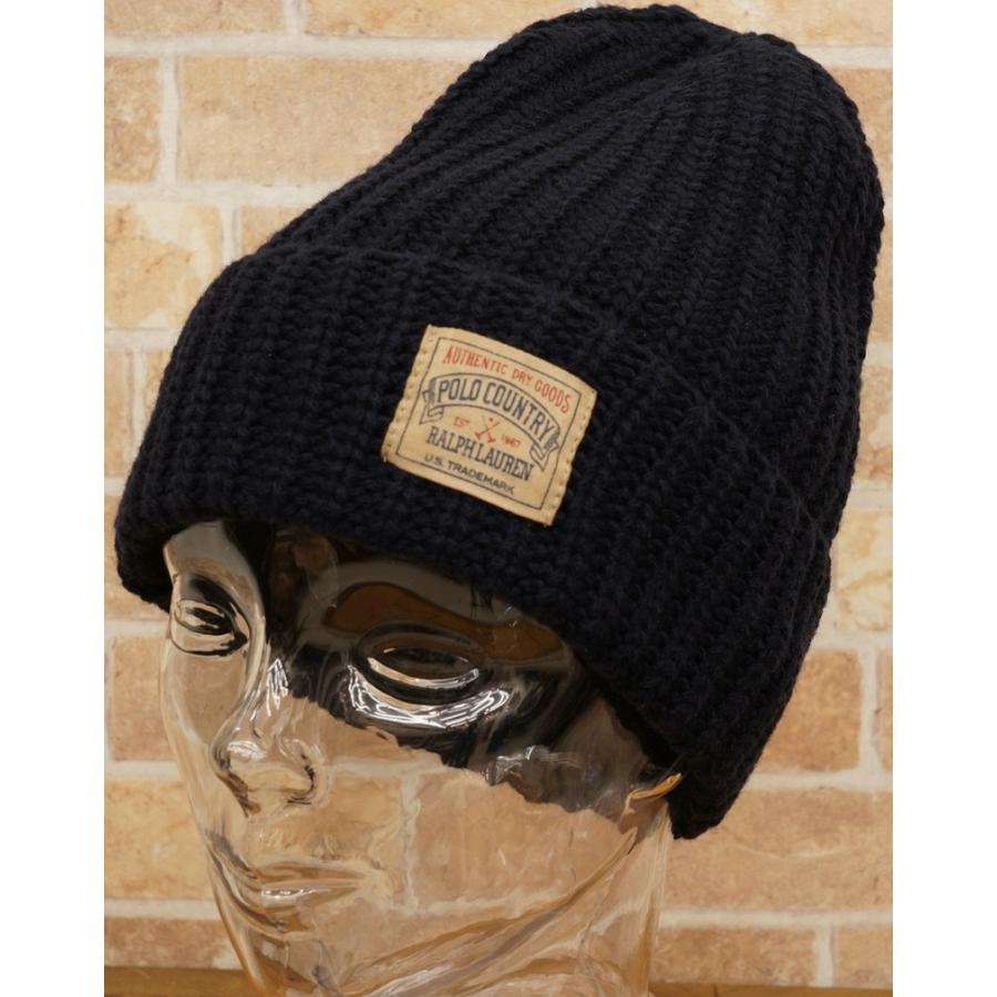 (ラルフローレン) Ralph Lauren メリノウール ロゴパッチ ニットキャップ ネイビー 帽子 メンズ Lambswool-Blend Hat｜garyu