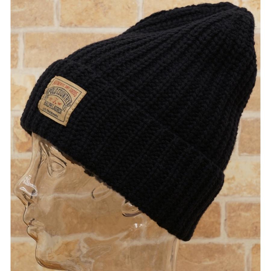 (ラルフローレン) Ralph Lauren メリノウール ロゴパッチ ニットキャップ ネイビー 帽子 メンズ Lambswool-Blend Hat｜garyu｜02