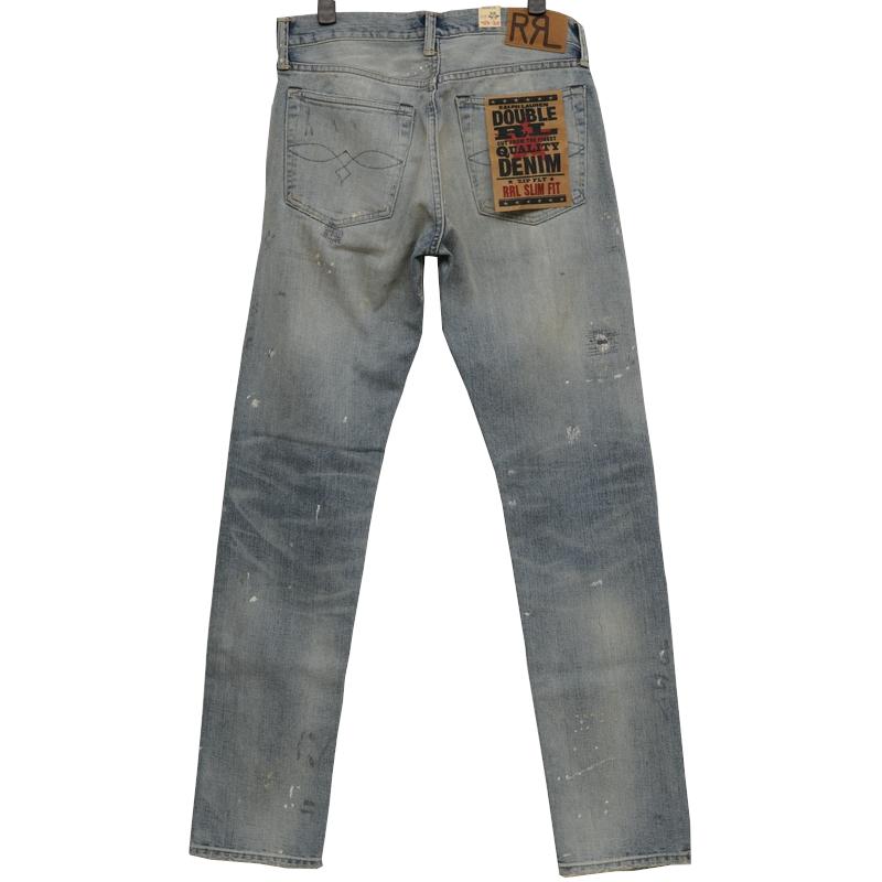 RRL パッチワークデニムパンツ RRL Ralph Lauren (ダブルアールエル) リペア & ペイント加工