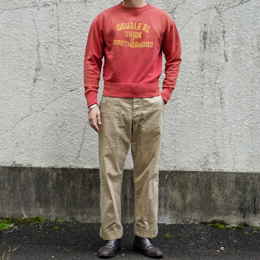 (ダブルアールエル) RRL コットン フレンチテリー スウェット トレーナー ウォッシュド レッド メンズ Fleece Graphic Sweatshirts Red｜garyu｜04