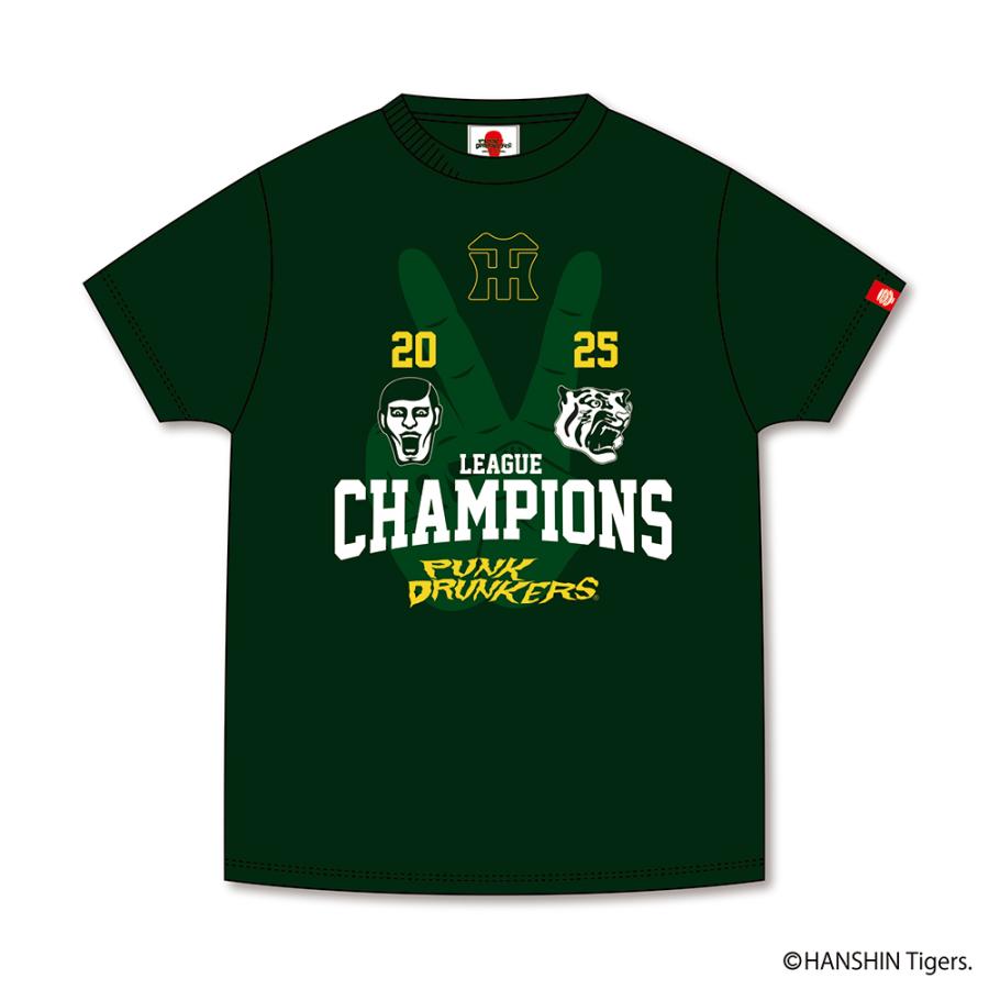 阪神タイガース 優勝記念 XXL punk drunkers 未使用 Tシャツ 阪神タイガース XL パンクドランカーズ 未使用 Tシャツ 優勝 緑 ロンt