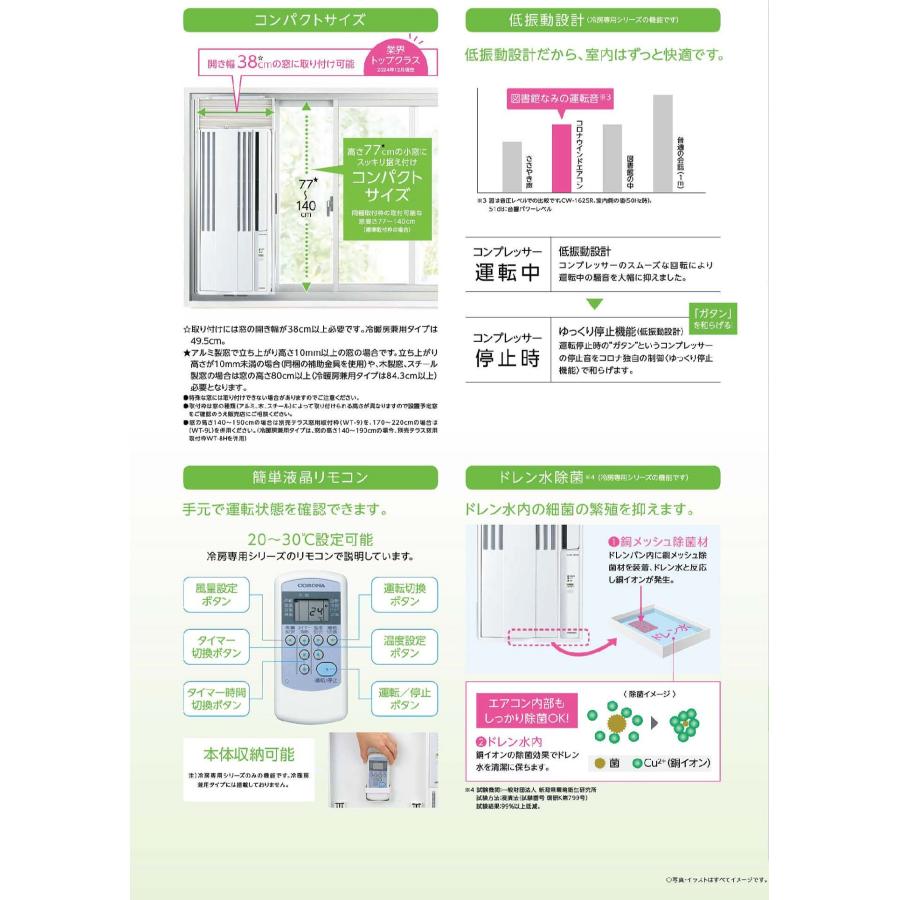 ReLaLa コロナ CW-1825R-W 窓用 ウインドエアコン 冷房専用 4.5〜7畳