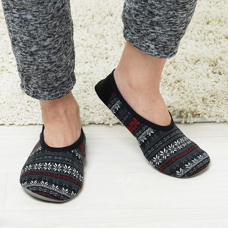 お金を節約 グンゼ 靴下 ルームシューズ Uchi Colle ウチコレ オウチスリッポン 内側フリース 足底防水 ノルディック柄 メンズ ブラック Materialworldblog Com