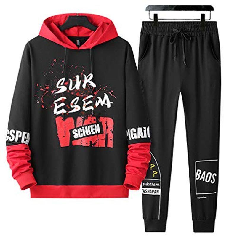 Sukesem パーカー メンズ ジャージ 上下 スウェット フード付き 部屋着 セットアップ ファッションウェア トレーニングウェア スポ 総合格闘技 Ilgaimportadora Com