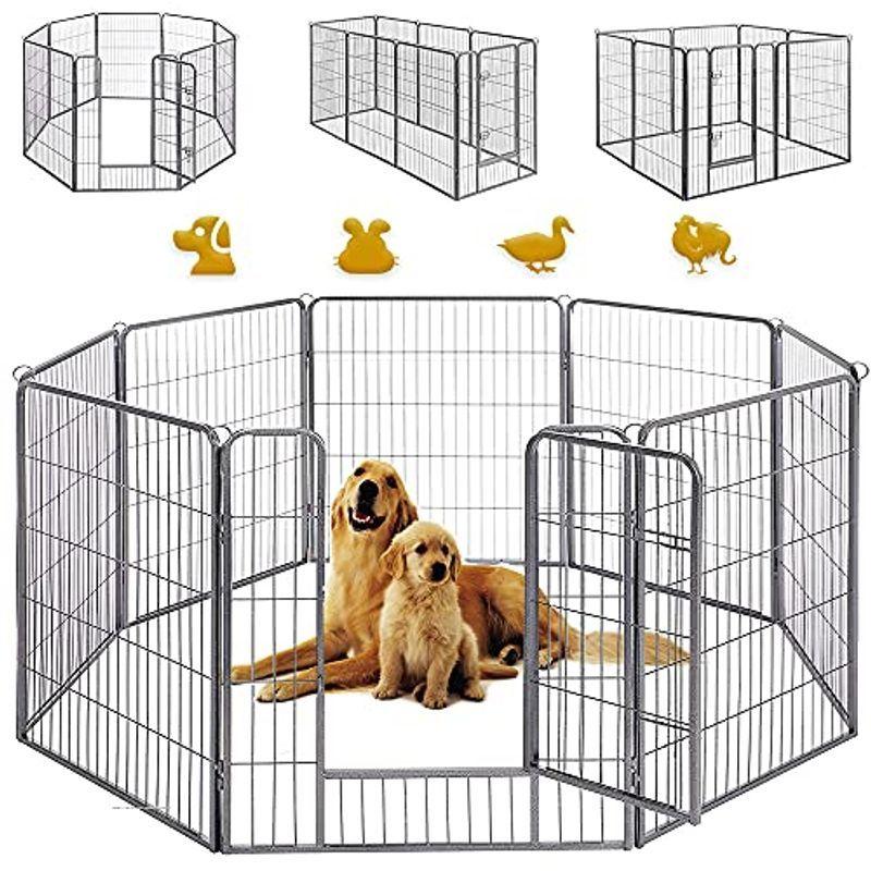 最安値挑戦 小動物用 プレイサークル中大型犬 バリアゲート ペット用フェンス ペットフェンス 犬猫 室内外兼用 扉付き カタチ変更可 大型ペットフェンス 犬用品 Innovex Lk