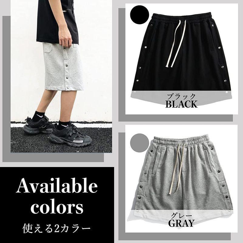 ビーエヌワン セレクト サイド ボタン スウェット ショートパンツ ハーフパンツ 半ズボン ショーパン ひざ丈 ストリート カジュアル ボト|gashi|02