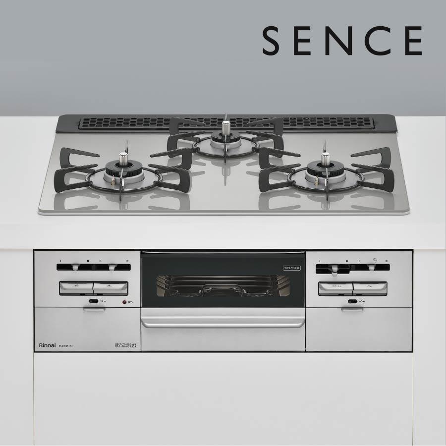 SENCE ビルトインコンロ RS31W36T2RVW センス 60cm幅 ガラストップ 
