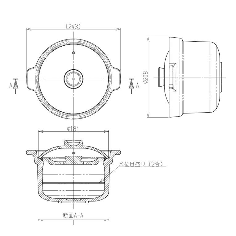リンナイ 専用炊飯土鍋 RTR-20IGA2 2合炊 鍋モード専用 土鍋