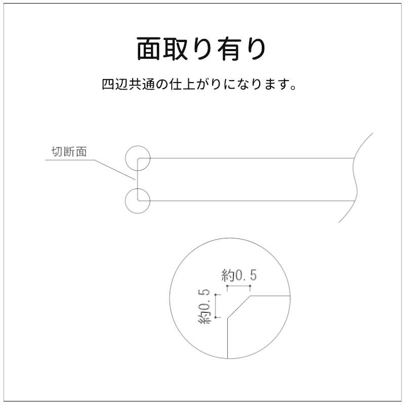 アクリル板　透明色　板厚８mm縦横２辺合計1500mm以内　端面鏡面加工・面取り済