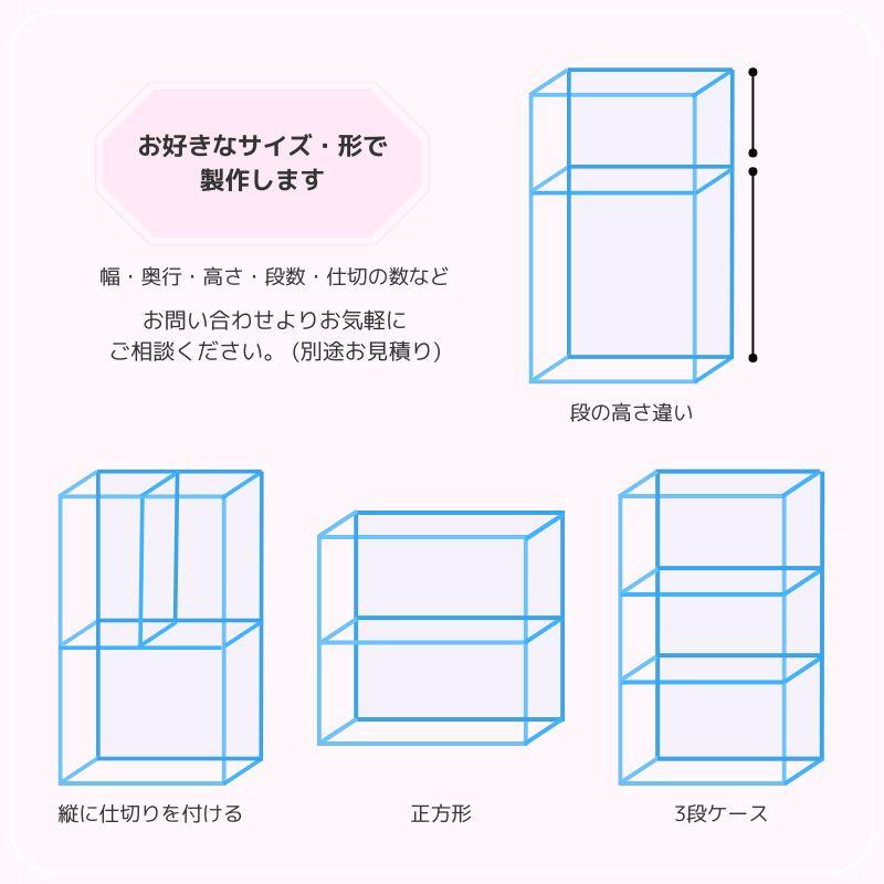 アクリルケース 本棚 収納 【30cm×30cm×60cm】 2段 二段 コレクション