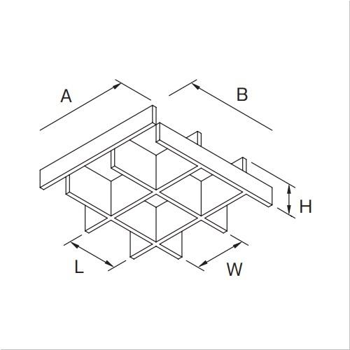 プラスチックルーバー ハイライト HW-12 乳半 625mm×1263mm 【1枚】 天井 照明 装飾 用 ライト 蛍光灯 LEDライト 拡散 建材 内装 エントランス オフィス ホールの画像