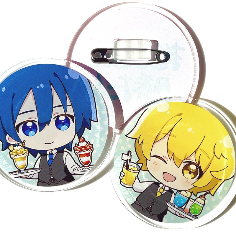 バッジ バッチ 丸3.8cm 四角4cm 10個セット オーダー オリジナル