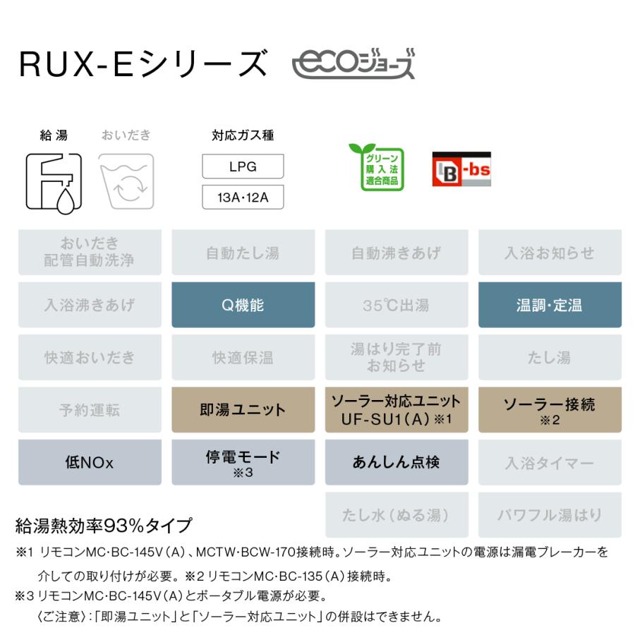 リンナイ ガス給湯器 24号 エコジョーズ 給湯専用 RUX-E2406W(A リンナイ ガス給湯器 24号 エコジョーズ 給湯専用 RUX-E2406W(A