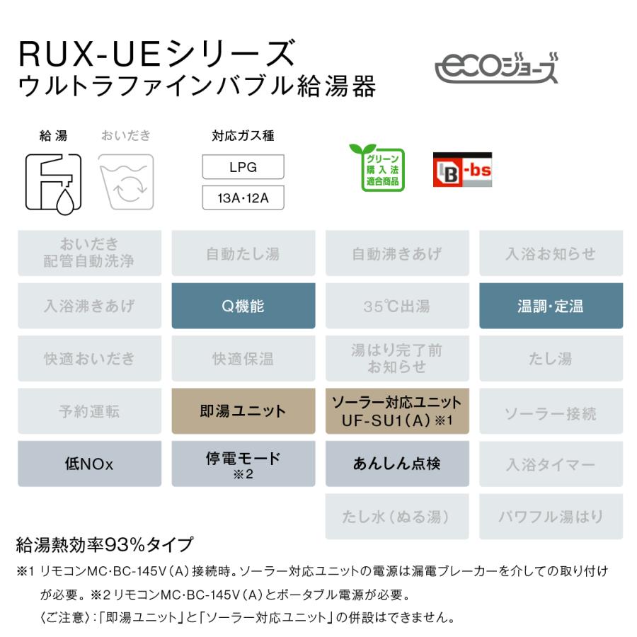 リンナイ ガス給湯器 24号 エコジョーズ 給湯専用 RUX-UE2406W(A リンナイ ガス給湯器 24号 エコジョーズ 給湯専用 RUX-UE2406W(A