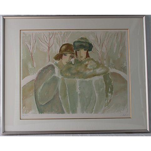 絵画　版画　リトグラフ 12号相当　クレール・アステックス　「遠い思い出」　◆◆オンリーワン絵画堂【絵画商 幸晃】◆◆  :n9h2ktx4as:オンリーワン絵画堂 - 通販 - Yahoo!ショッピング