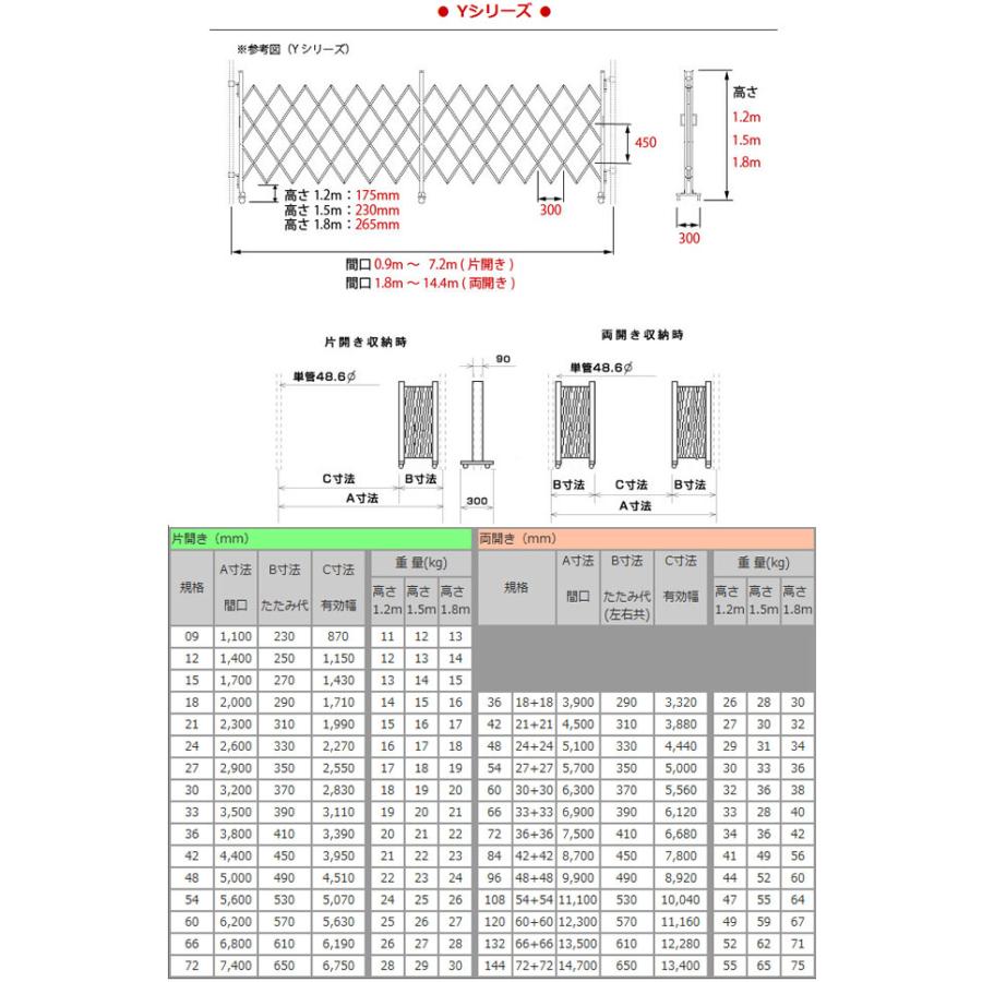 アルミゲート クロスゲート 伸縮門扉 片開き アルミ 高さ 1.2 m × 幅 5.4 m 12AYS-54-27 送料無料｜gate｜04