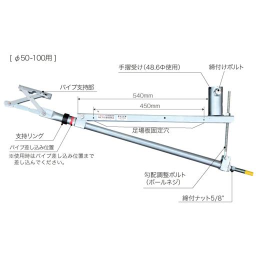 水抜きパイプ取り付け専用足場ブラケット 水抜きパイプ足場 50φ 水抜きパイプ取り付け専用足場ブラケット 水抜きパイプ足場 50φ