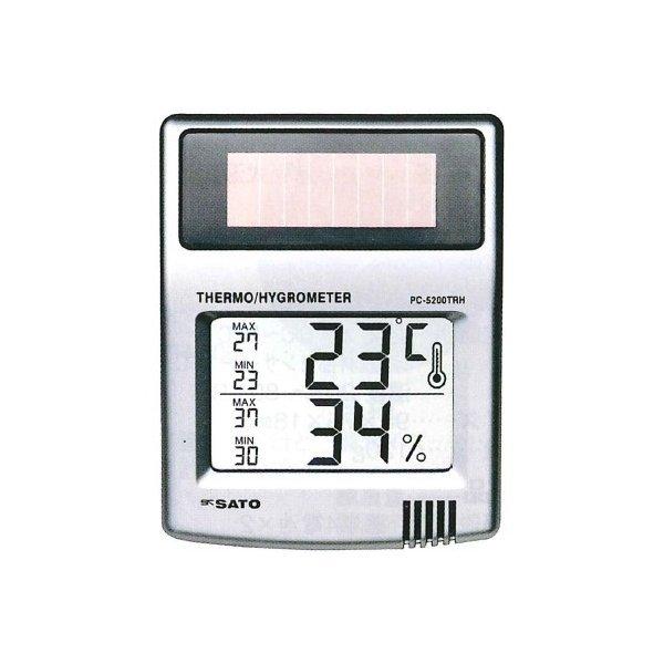 ソーラーデジタル 温湿度計 PC-5200TRH 温度 -10~50℃ 湿度 20~95% 佐藤計量器