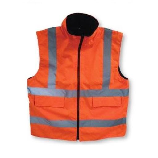 防寒安全ベスト ベストジャケット 蛍光オレンジ CW505-J XL／XXL