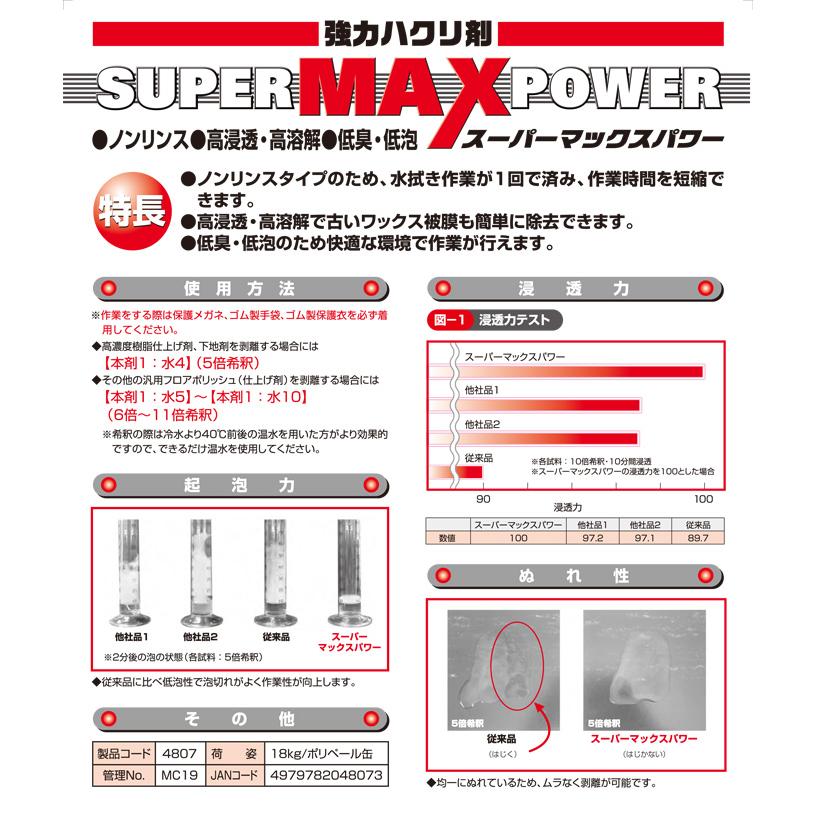 剥離剤　スーパーマックスパワー　ポリペール缶／18kg　横浜油脂工業｜gaten-ichiba｜03