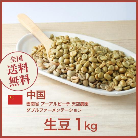 コーヒー 生豆 雲南 プーアルピーチ 天空農園 ダブルファーメン