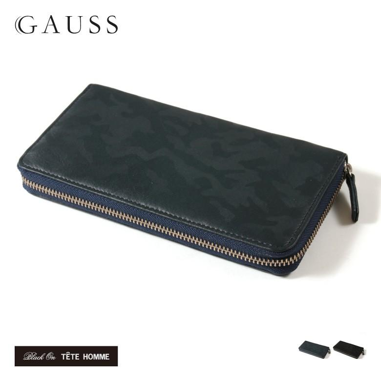 Black On Tete Homme 迷彩 カモフラ 本革 型押 ラウンド 長財布 ウォレット 財布 メンズ メンズ財布 小物 ブランド雑貨 結婚式 パーティー ブランド Gau Gauss 通販 Yahoo ショッピング