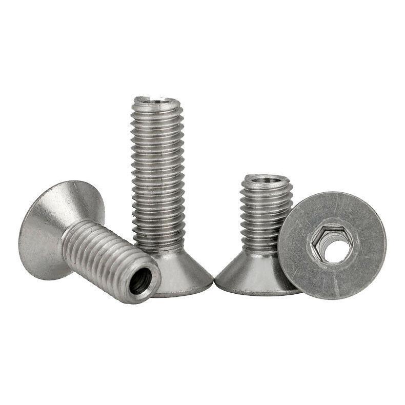 M8 x 1.25 長さ 25mm 穴径 4mm 2個入 六角穴付き中空皿ボルト 304